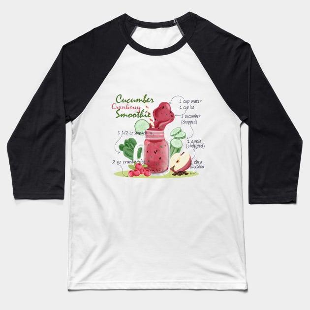 Cucumber and cranberry smoothie Baseball T-Shirt by big_owl